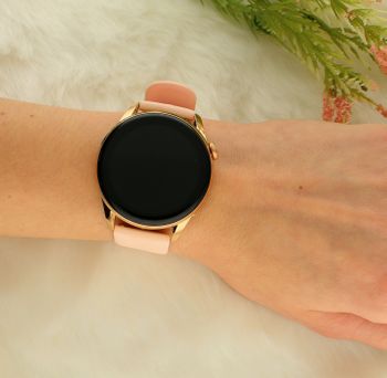 Smartwatch damski  HC3 na różowym pasku silikonowym, lub bransolecie z funkcją wykonywania połączeń ⌚ z bluetooth 📲 Rozmowy przez zegarek  ✓ (3).jpg